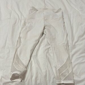 White Lace Detail Leggings